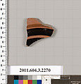Terracotta fragment of a kylix (drinking cup), Terracotta, Greek, Attic