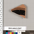 Terracotta fragment of a kylix (drinking cup), Terracotta, Greek, Attic