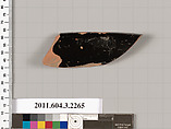 Terracotta rim fragment of a kylix (drinking cup), Terracotta, Greek, Attic