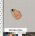 Terracotta fragment of a kylix (drinking cup), Terracotta, Greek, Attic