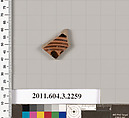 Terracotta fragment of a kylix (drinking cup), Terracotta, Greek, Attic