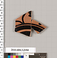 Terracotta fragment of a kylix (drinking cup), Terracotta, Greek, Attic
