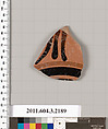 Terracotta fragment of a kylix (drinking cup), Terracotta, Greek, Attic