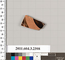 Terracotta fragment of a kylix: eye-cup (drinking cup), Terracotta, Greek, Attic
