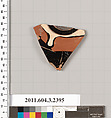 Terracotta fragment of a kylix: eye-cup (drinking cup), Terracotta, Greek, Attic