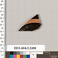 Terracotta fragment of a kylix (drinking cup), Terracotta, Greek, Attic