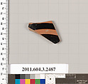 Terracotta fragment of a kylix (drinking cup), Terracotta, Greek, Attic