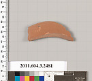Terracotta fragment of a kylix (drinking cup)?, Terracotta, Greek, Attic