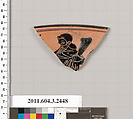 Terracotta rim fragment of a kylix (drinking cup), Terracotta, Greek, Attic