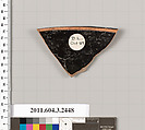 Terracotta rim fragment of a kylix (drinking cup), Terracotta, Greek, Attic