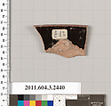 Terracotta rim fragment of a kylix (drinking cup), Terracotta, Greek, Attic
