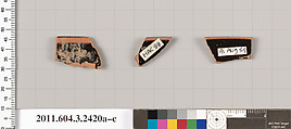 Terracotta rim fragments of kylikes: eye-cups (drinking cups)?, Terracotta, Greek, Attic
