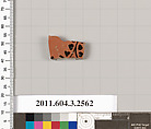 Terracotta fragment of a kylix (drinking cup), Terracotta, Greek, Attic