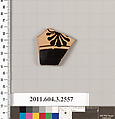 Terracotta fragment of a kylix (drinking cup), Terracotta, Greek, Attic