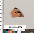 Terracotta fragment of a kylix: Siana cup (drinking cup), Terracotta, Greek, Attic