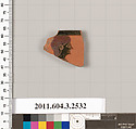 Terracotta rim fragment of a kylix: Siana cup (drinking cup), Terracotta, Greek, Attic