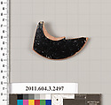 Terracotta fragment of a kylix (drinking cup), Terracotta, Greek, Attic
