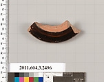 Terracotta fragment of a kylix (drinking cup), Terracotta, Greek, Attic