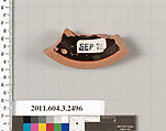 Terracotta fragment of a kylix (drinking cup), Terracotta, Greek, Attic
