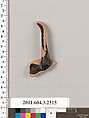 Terracotta fragment of a kylix (drinking cup), Terracotta, Greek, Attic