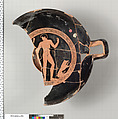 Terracotta kylix (drinking cup), Terracotta, Greek, Attic