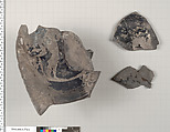 Terracotta fragments of a kylix (drinking cup), Terracotta, Greek, Attic