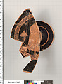 Terracotta fragment of a kylix (drinking cup), Terracotta, Greek, Attic