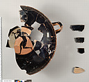 Terracotta kylix: eye cup (drinking cup), Terracotta, Greek, Attic