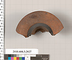 Terracotta fragment of a kylix (drinking cup), Terracotta, Greek, Attic