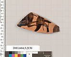 Terracotta fragment of a kylix (drinking cup), Terracotta, Greek, Attic