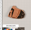 Terracotta fragment of a kylix (drinking cup), Terracotta, Greek, Attic