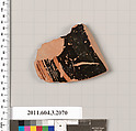 Terracotta fragment of a kylix (drinking cup), Terracotta, Greek, Attic