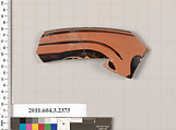 Terracotta rim fragment of a kylix: eye-cup (drinking cup), Terracotta, Greek, Attic
