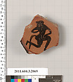 Terracotta fragment of a kylix (drinking cup), Terracotta, Greek, Attic