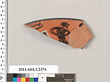 Terracotta rim fragment of a kylix: eye-cup (drinking cup), Terracotta, Greek, Attic