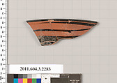 Terracotta rim fragment of a kylix: eye-cup (drinking cup), Terracotta, Greek, Attic