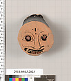 Terracotta fragment of a kylix (drinking cup), Terracotta, Greek, Attic
