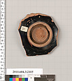 Terracotta fragment of a kylix (drinking cup), Terracotta, Greek, Attic