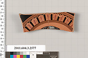 Terracotta fragment of a Little Master cup (drinking cup), Terracotta, Greek, Attic