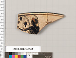 Terracotta rim fragment of a kylix (drinking cup), Terracotta, Greek, Attic