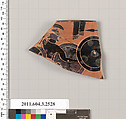 Terracotta rim fragment of a kylix: Siana cup (drinking cup), Terracotta, Greek, Attic