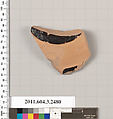 Terracotta fragment of a kylix (drinking cup)?, Terracotta, Greek, Attic