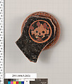 Terracotta fragment of a kylix (drinking cup), Terracotta, Greek, Attic