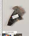 Terracotta fragment of a kylix: eye-cup (drinking cup), Terracotta, Greek, Attic