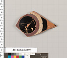 Terracotta fragment of a kylix: eye-cup (drinking cup), Terracotta, Greek, Attic