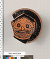 Terracotta fragment of a kylix (drinking cup), Terracotta, Greek, Attic