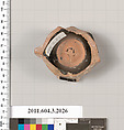 Terracotta fragment of a kylix (drinking cup), Terracotta, Greek, Attic