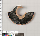 Terracotta fragment of a kylix (drinking cup), Terracotta, Greek, Attic