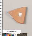 Terracotta fragment of an amphora (jar)?, Terracotta, Greek, Attic