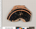 Terracotta fragment of a kylix (drinking cup), Terracotta, Greek, Attic